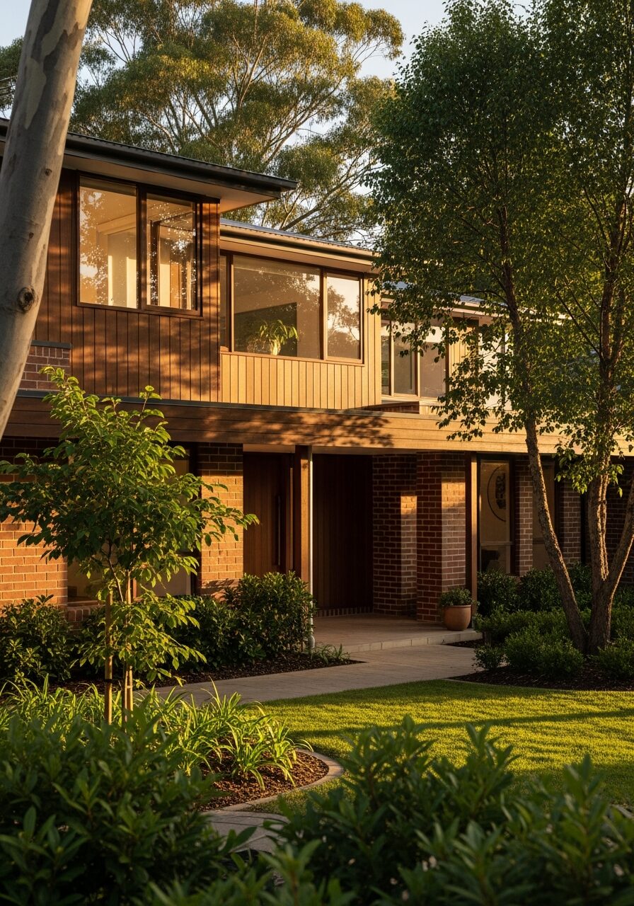 A warm Australian family home at golden hour